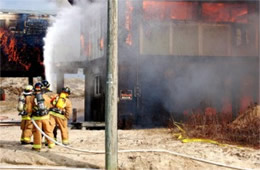 Firefighters Train at a Beach House Live Burn