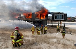 Firefighters Train at a Beach House Live Burn