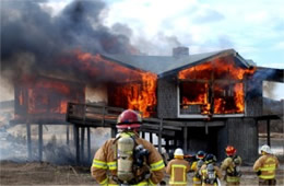 Firefighters Train at a Beach House Live Burn