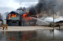 Firefighters Train at a Beach House Live Burn