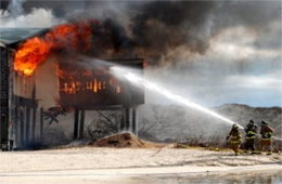 Firefighters Train at a Beach House Live Burn