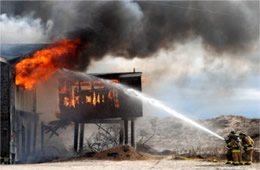 Firefighters Train at a Beach House Live Burn