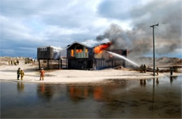 Firefighters Train at a Beach House Live Burn