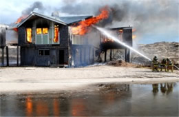 Firefighters Train at a Beach House Live Burn