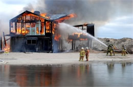 Firefighters Train at a Beach House Live Burn