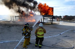 Firefighters Train at a Beach House Live Burn