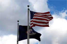 United States and Virginia Flags
