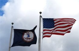 United States and Virginia Flags