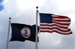 United States and Virginia Flags