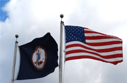 United States and Virginia Flags