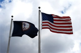 United States and Virginia Flags