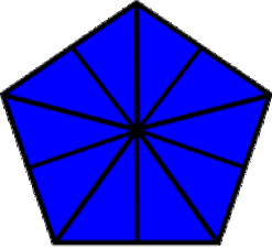 fraction ten-tenths blue pentagon