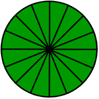fraction circle sixteen-sixteenths green