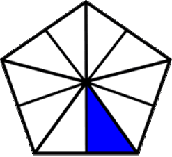 fraction one-tenth blue pentagon