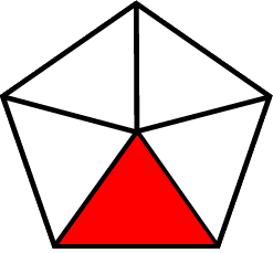 fraction one-fifth red pentagon