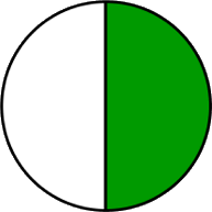 fraction circle one-half green