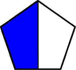 fraction one-half pentagon