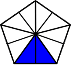 fraction two-tenths blue pentagon