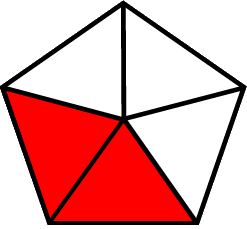 fraction two-fifths red pentagon