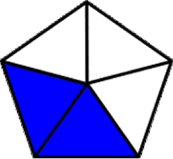 fraction two-fifths blue pentagon