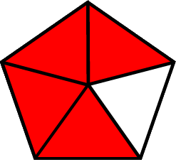fraction four-fifths red pentagon