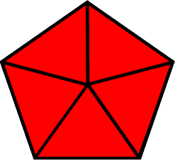 fraction five-fifths red pentagon
