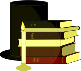 Candle, Books, and Hat