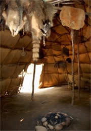 inside native american longhouse