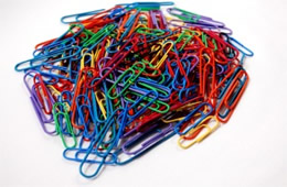 Plastic-covered Colored Paper Clips