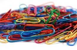 Plastic-covered Colored Paper Clips