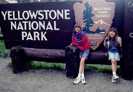 William Vann's daughters at Yellowstone National Park
